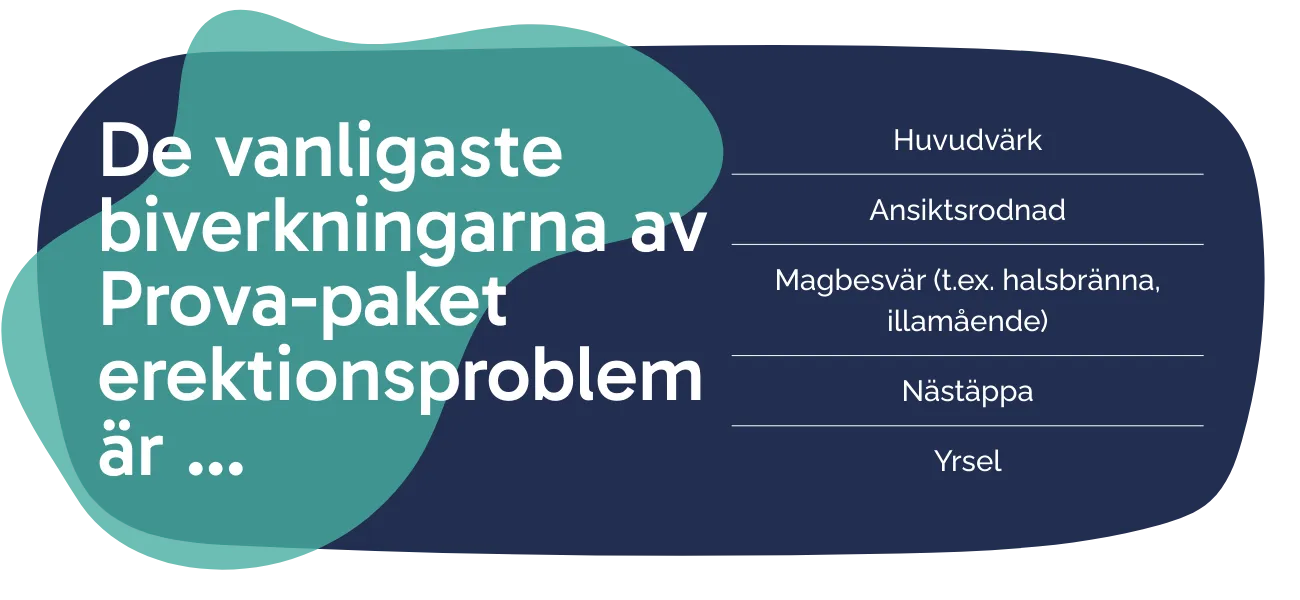 Biverkningarna av Prova-paket erektionsproblem